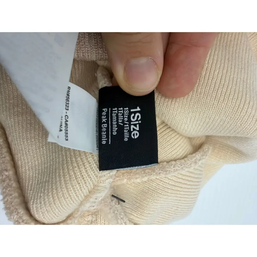 Nike Sportswear Cuffed Beanie Adult Unisex Shimmer Blush Pink Metallic Logo NWT